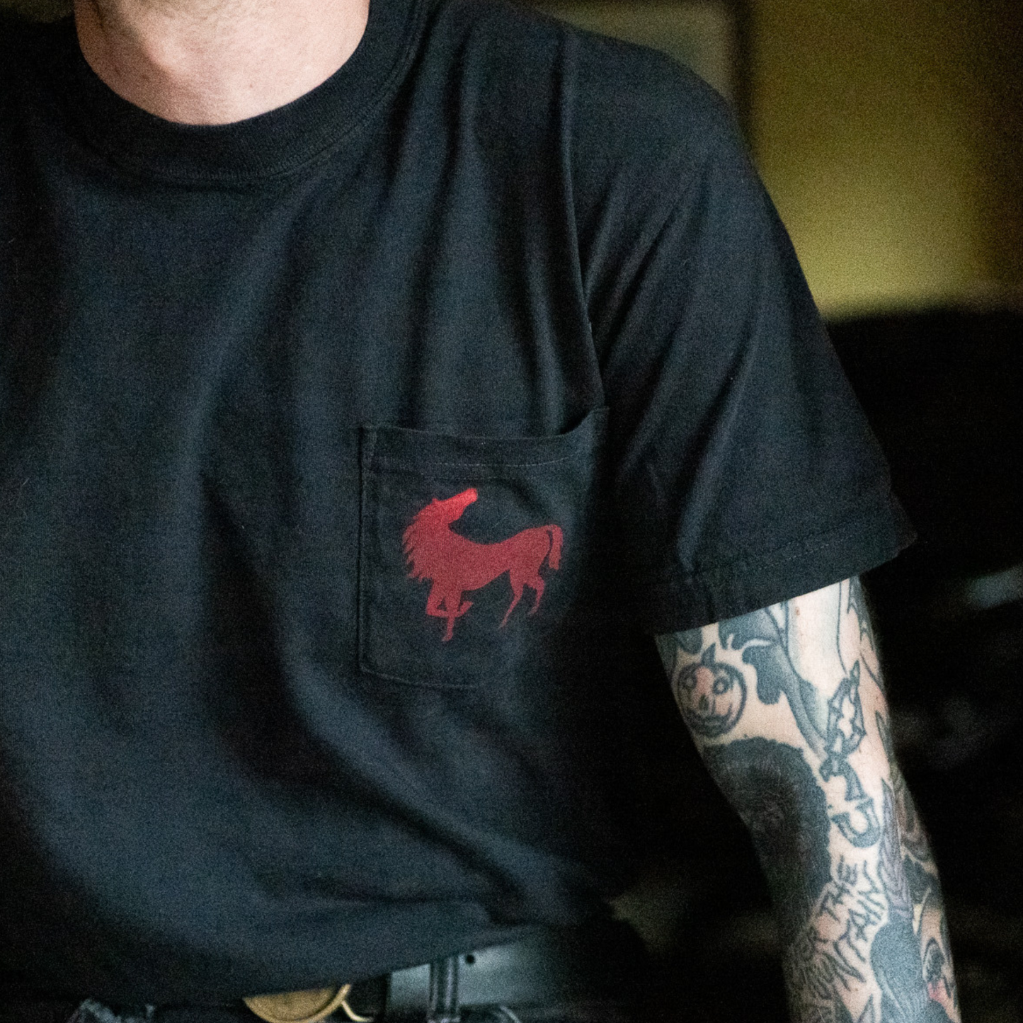 Heavyweight Black Pocket Tee